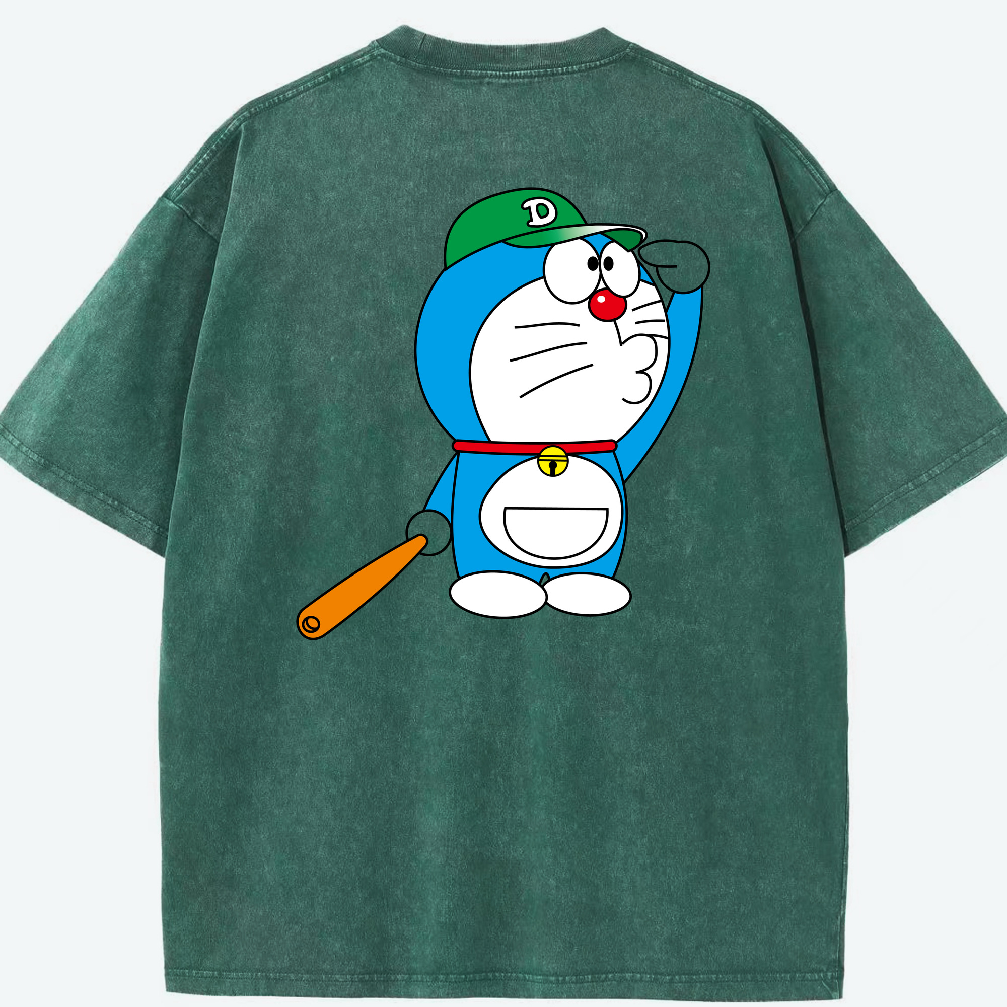 （画像用） ドラえもん Doraemon 綿100% ヴィンテージ風 半袖Tシャツ（背面プリント）
